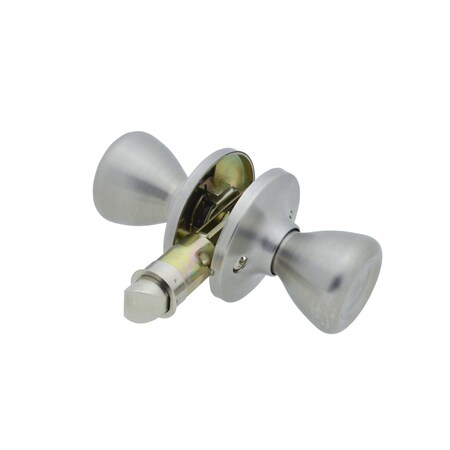 Global RV/Manufactured Housing Interior Lockset, Knob Style, Passage/Non-Locking, Stainless Steel LSK-C2-SS